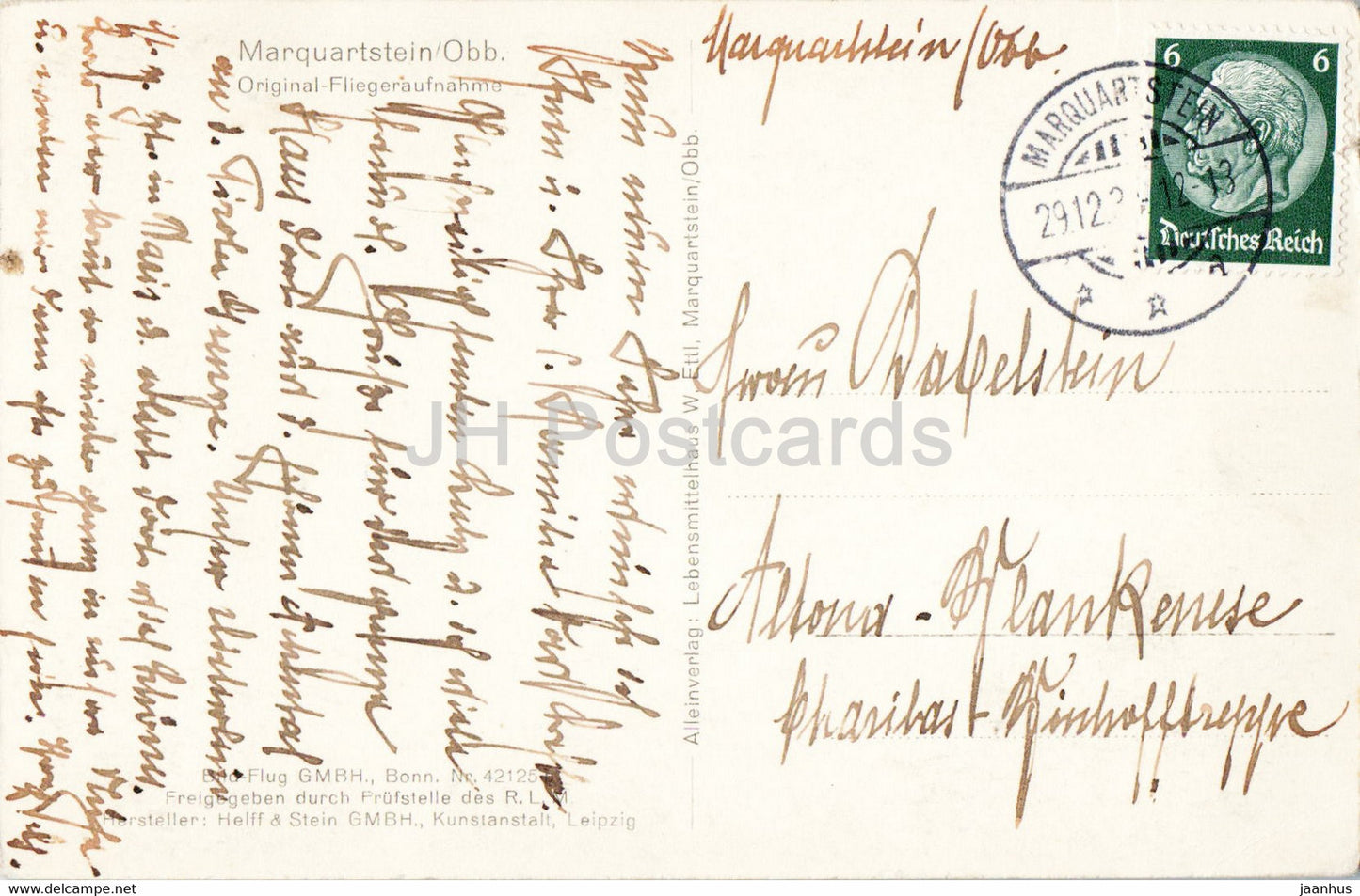 Marquartstein - Original Fliegeraufnahme - old postcard - Germany - used