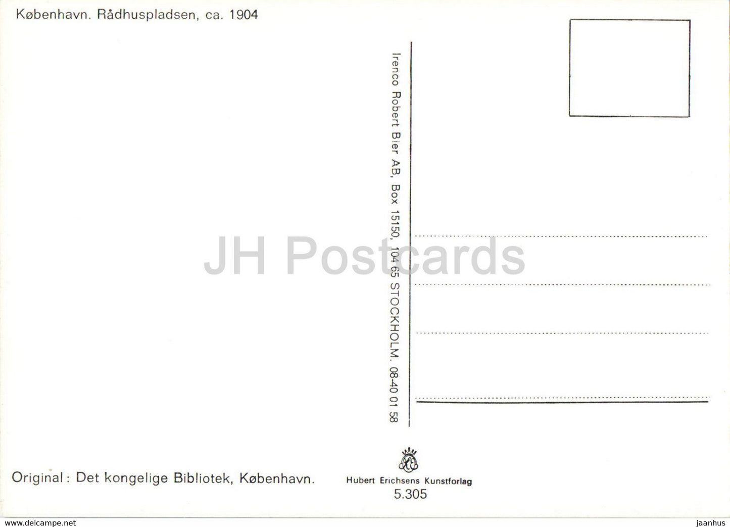Kopenhagen - Radhuspladsen - Rathausplatz im Jahr 1904 - Straßenbahn - REPRODUKTION - Dänemark - unbenutzt