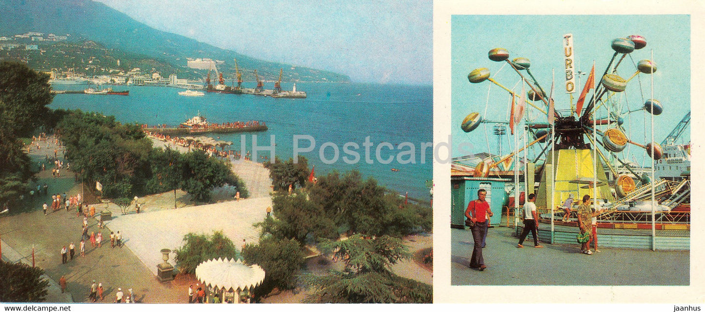 Yalta - Sea Port - children's amusement corner - Tivoli - Crimea - 1980 - Ukraine USSR - unused - JH Postcards