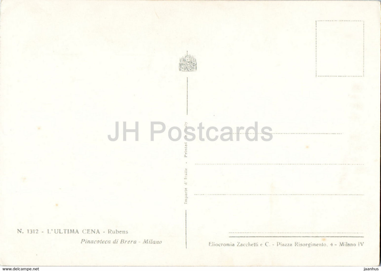 painting by Peter Paul Rubens - L Ultima Cena - Last Supper - Flemish art - Italy - unused