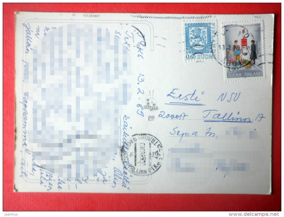 chick - sneakers - Finland - sent from Finland to Estonia USSR 1989 - JH Postcards