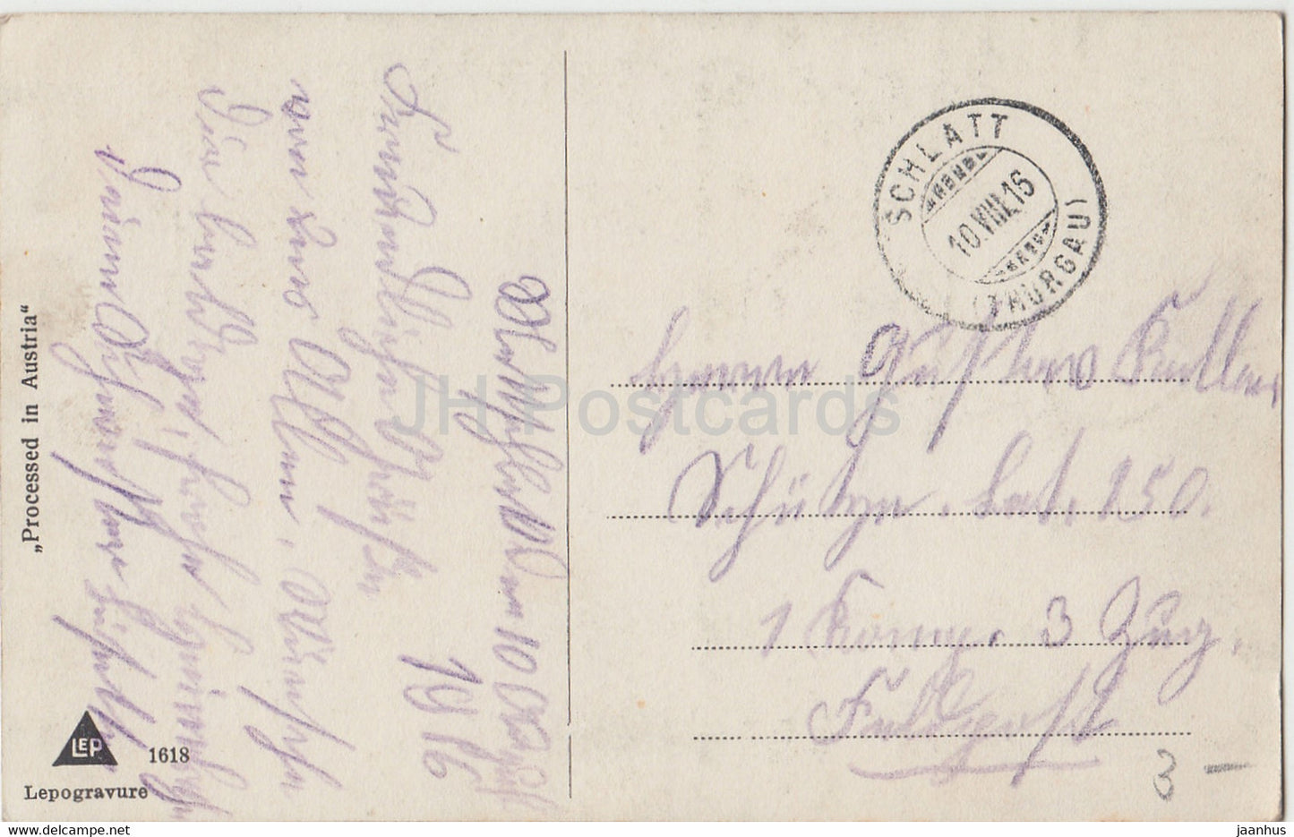 deer - animals - 1618 - LEP - illustration - old postcard - 1916 - Austria - used