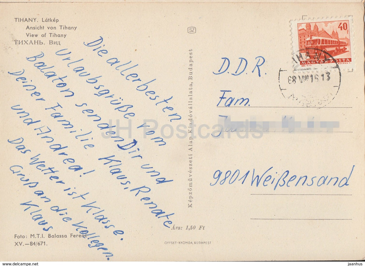 Tihany - vue - 1968 - Hongrie - occasion