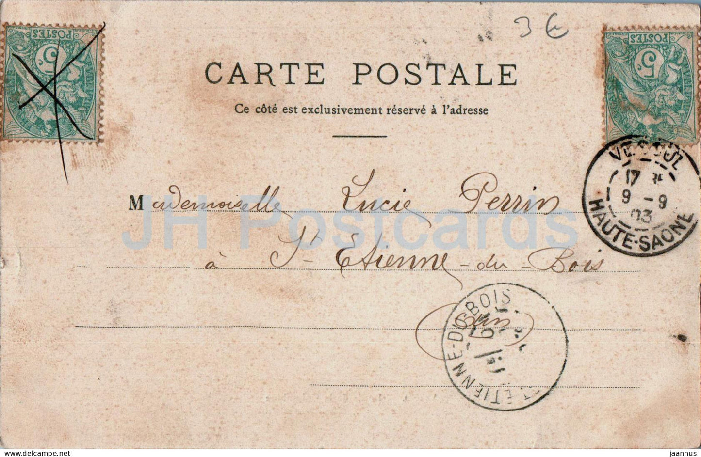 Vesoul - Bords de la Colombine - rivière - carte postale ancienne - 1903 - France - occasion