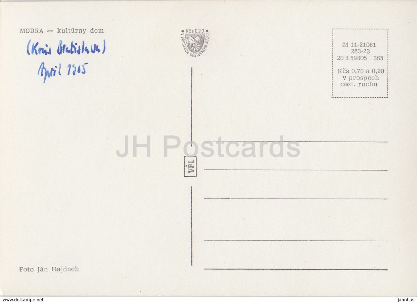 Modra - Kulturny Dom - Culture House - 1965 - Czechoslovakia - Slovakia - used