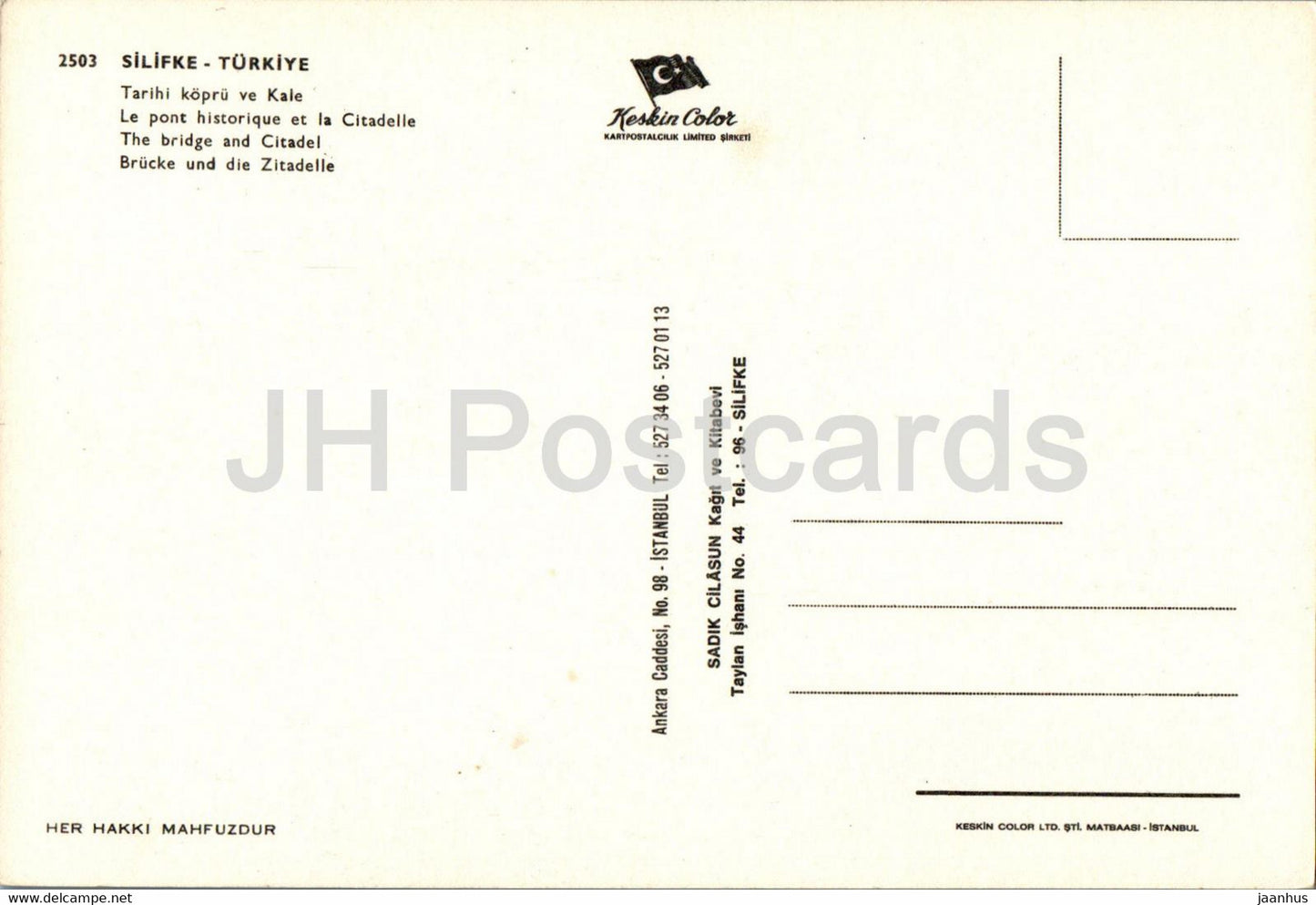 Silifke - The Bridge and Citadel - Turkey - unused