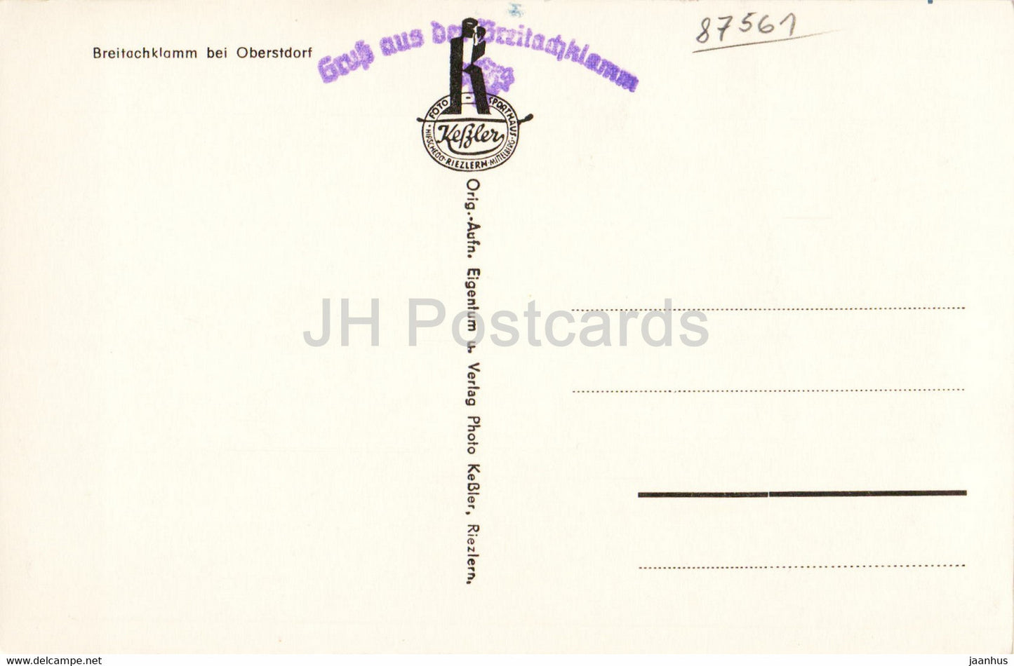 Breitachklamm bei Oberstdorf - old postcard - Germany - unused