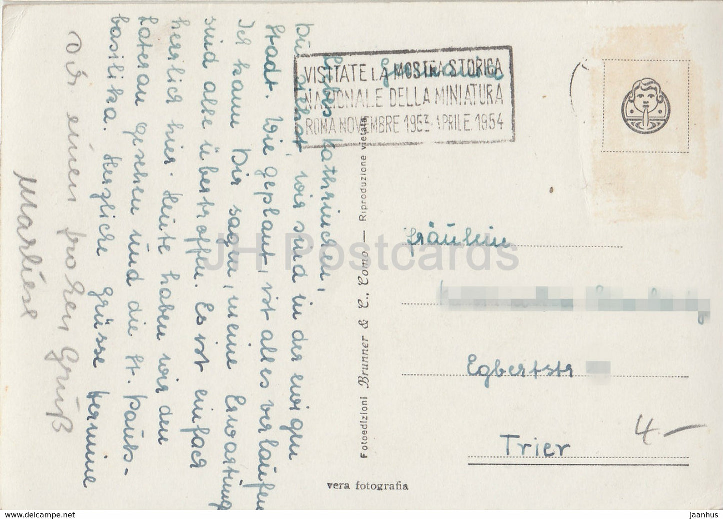 Roma - Rome - Piazza di Spagna - Chiesa della SS Trinita dei Monti - old postcard - 1953 - Italy - used