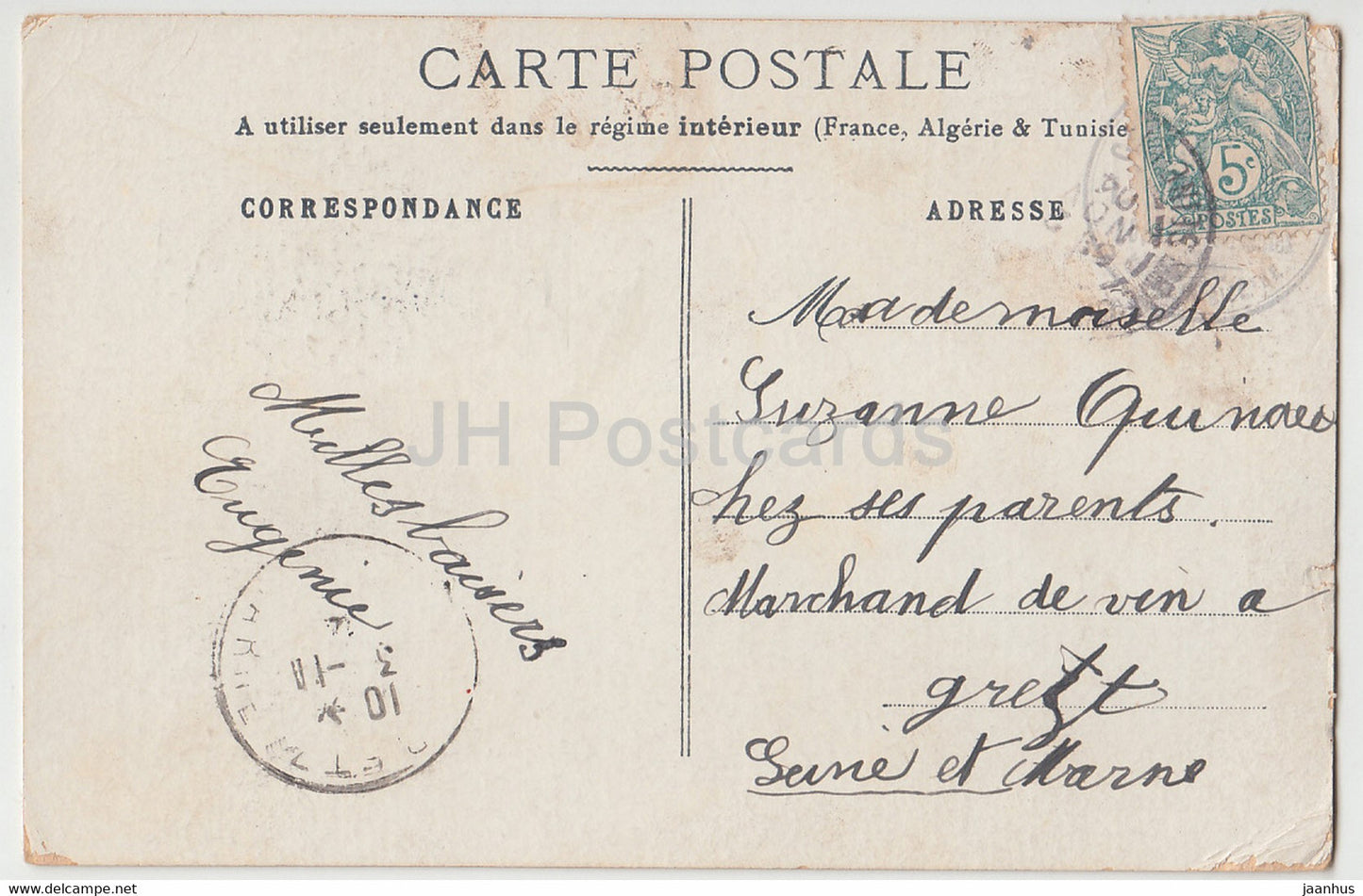 Roses Pompon Gentillesse - Anniversaire - flowers - roses - 1 - illustration - old postcard - 1904 - France - used