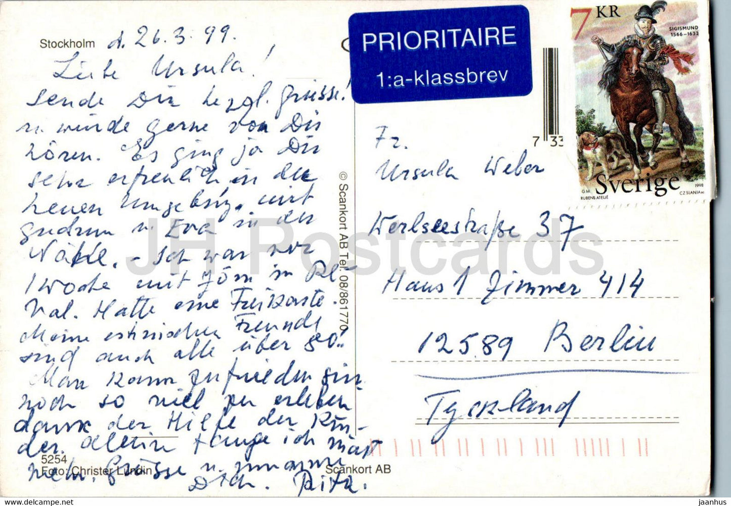 Stockholm - aerial view - 1999 - Sweden - used