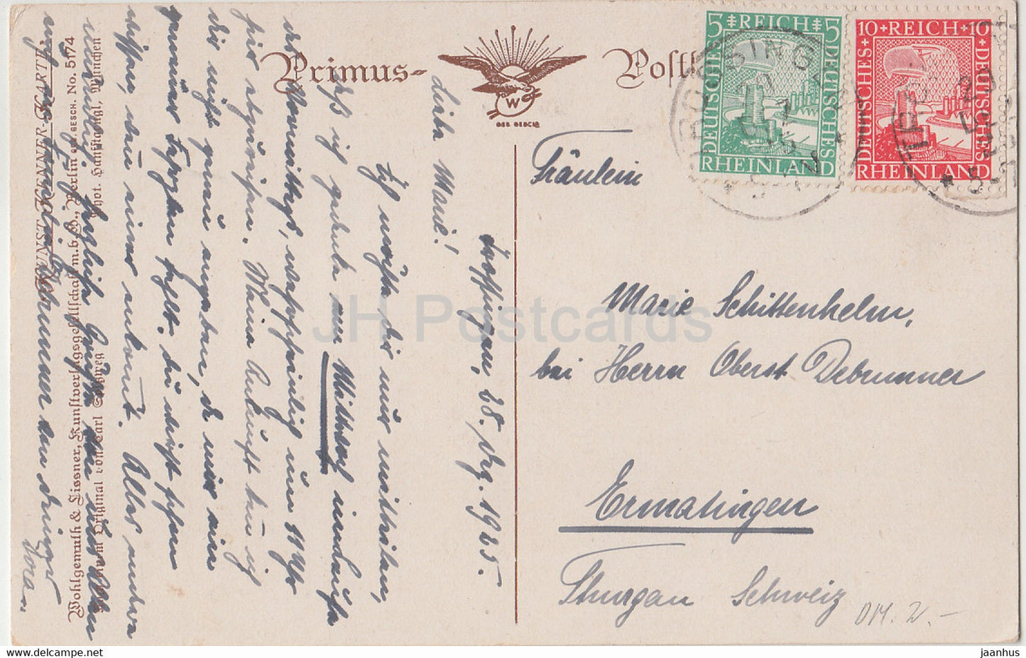 peinture de Carl Spitzweg - Der Antiquar - Primus - Art allemand - carte postale ancienne - 1925 - Allemagne - utilisé