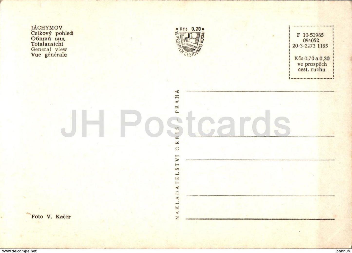 Jachymov - celkovy pohled - General view - Czech Repubic - Czechoslovakia - unused