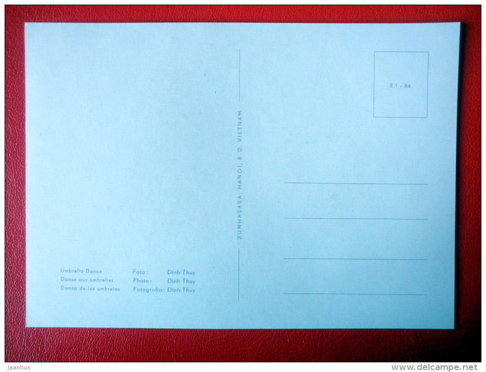 Umbrella Dance - Vietnamese Folk Dance - old postcard - Vietnam - unused - JH Postcards