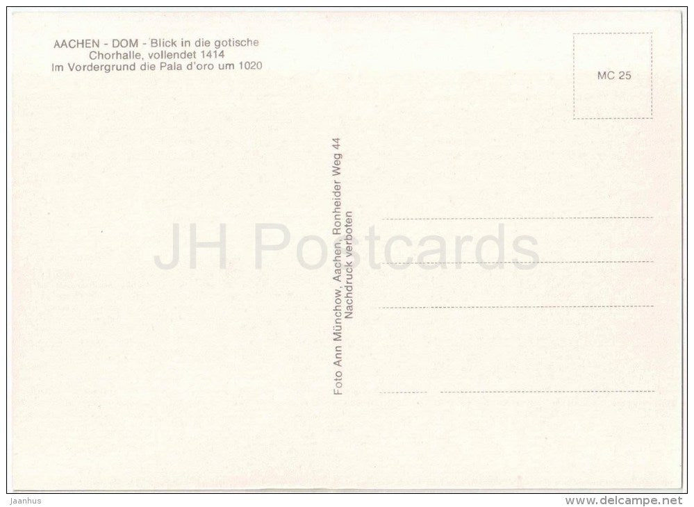Aachen - Dom - Blick in die gotische Chorhalle - cathedral - Germany - ungelaufen - JH Postcards