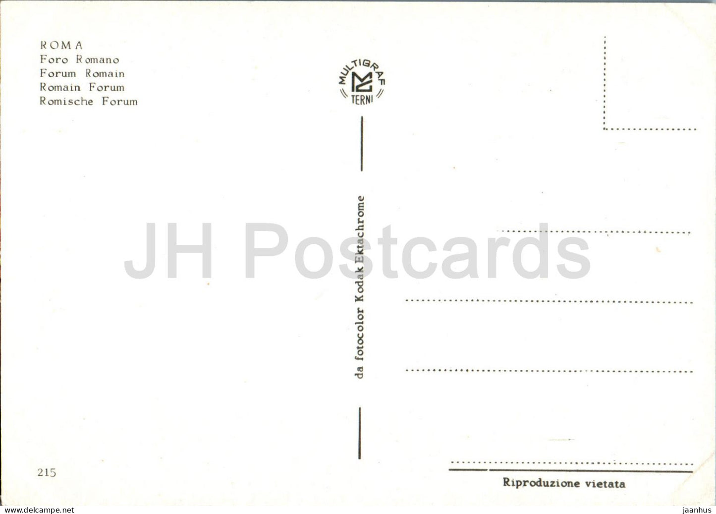 Roma - Rome - Foro Romano - Roman Forum - ancient world - 215 - Italy - unused