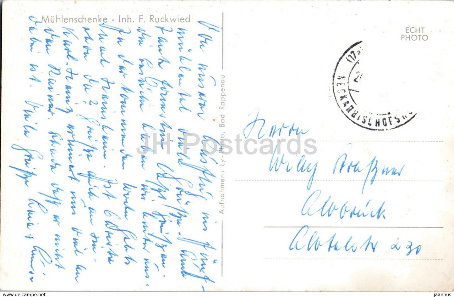 Muhlenschenke - carte postale ancienne - Allemagne - utilisé