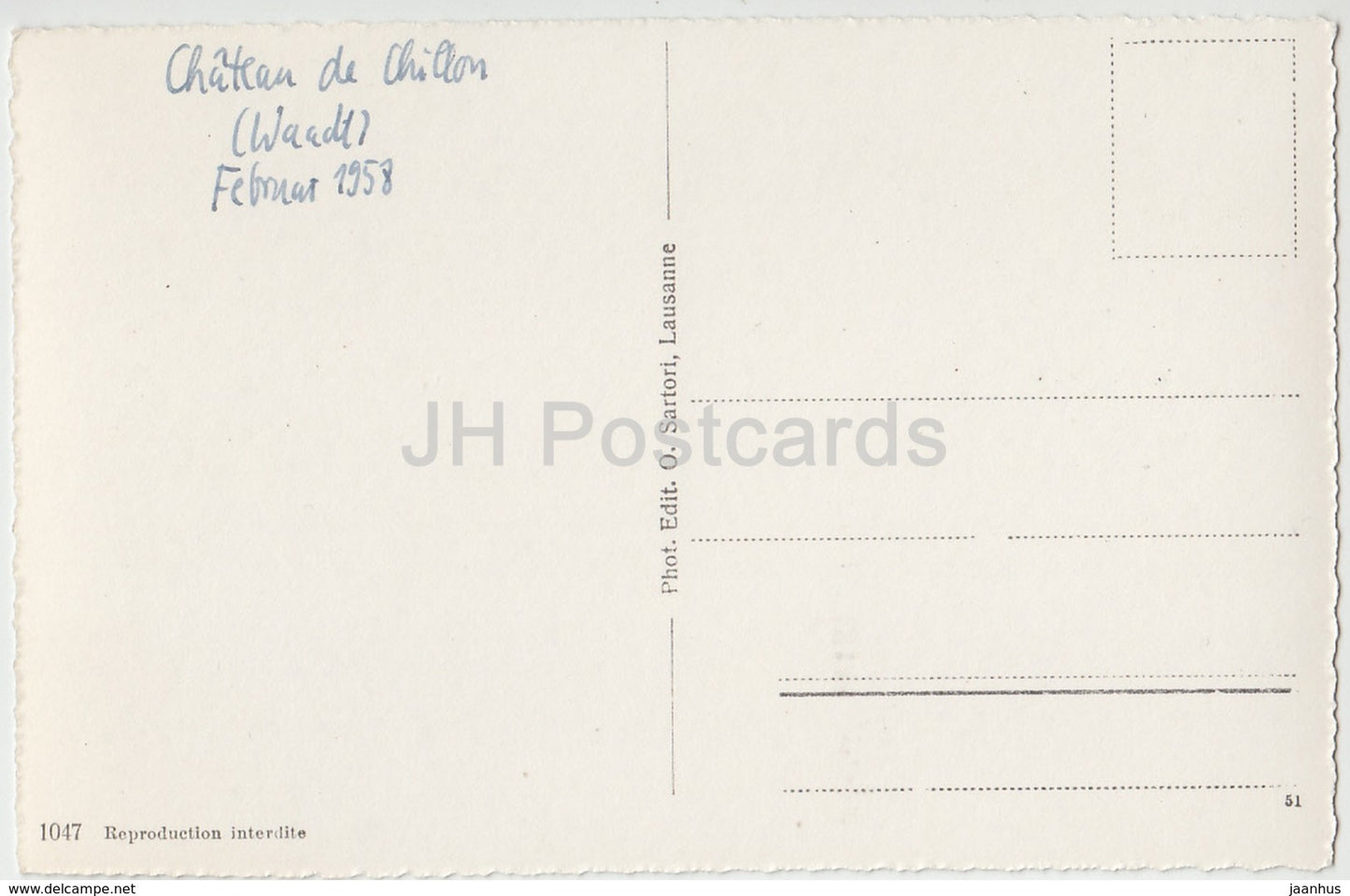 Chateau de Chillon - Vu de Glion - 1047 - Schweiz - 1958 - gebraucht