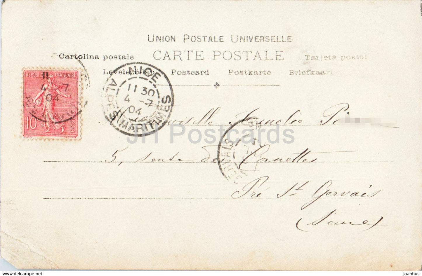 Les Arts - Frau - Bildhauerin - alte Postkarte - 1904 - Frankreich - gebraucht