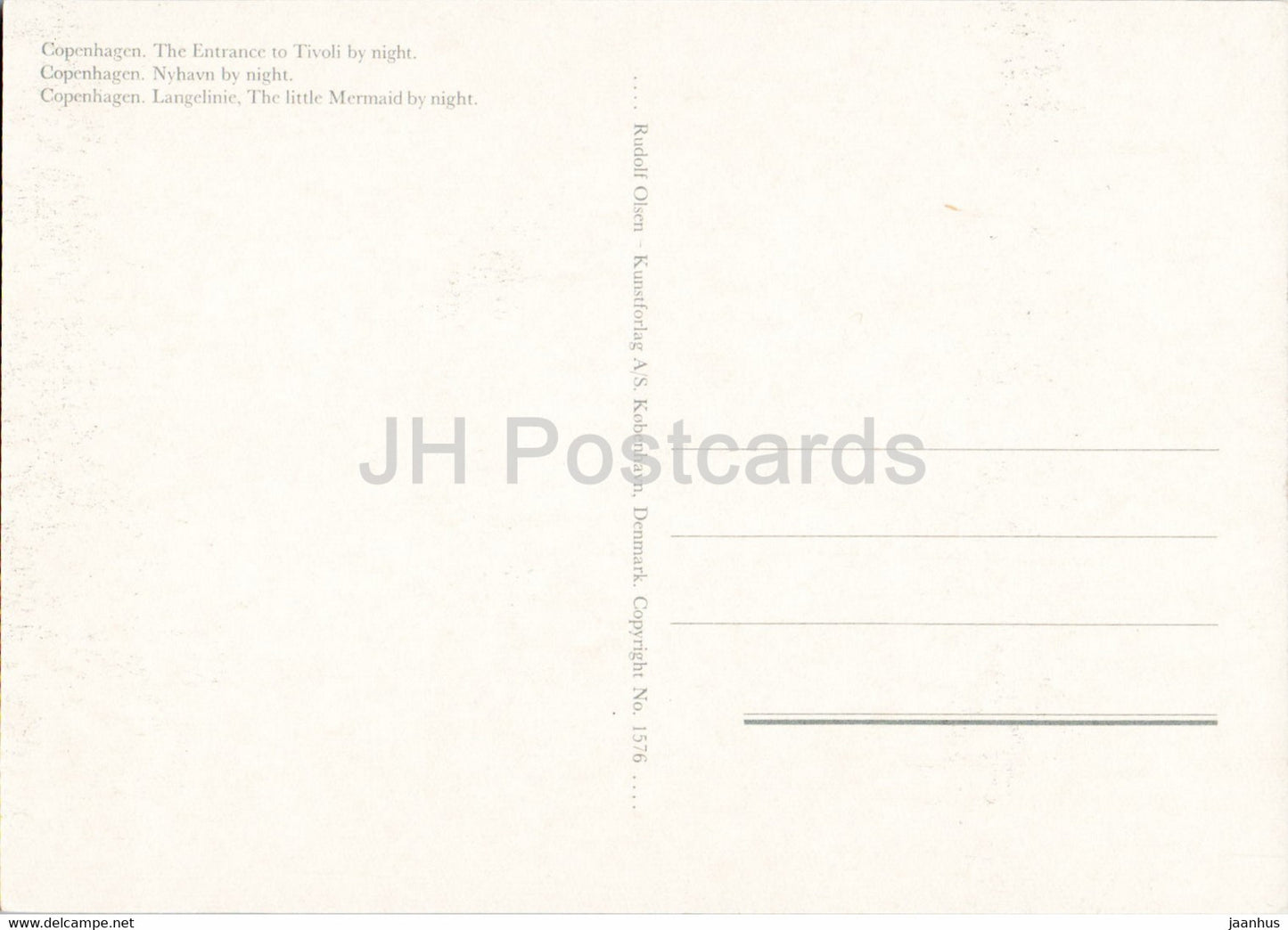 Kopenhagen – Der Eingang zum Tivoli bei Nacht – Kleine Meerjungfrau – Dänemark – unbenutzt