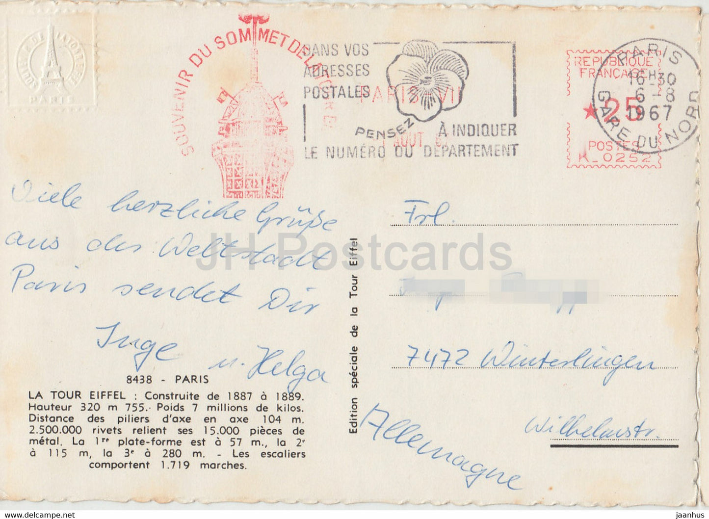 Paris - La Tour Eiffel - La Madeleine - L'Arc de Triomphe - Les Invalides - L'Opéra - 1967 - France - occasion