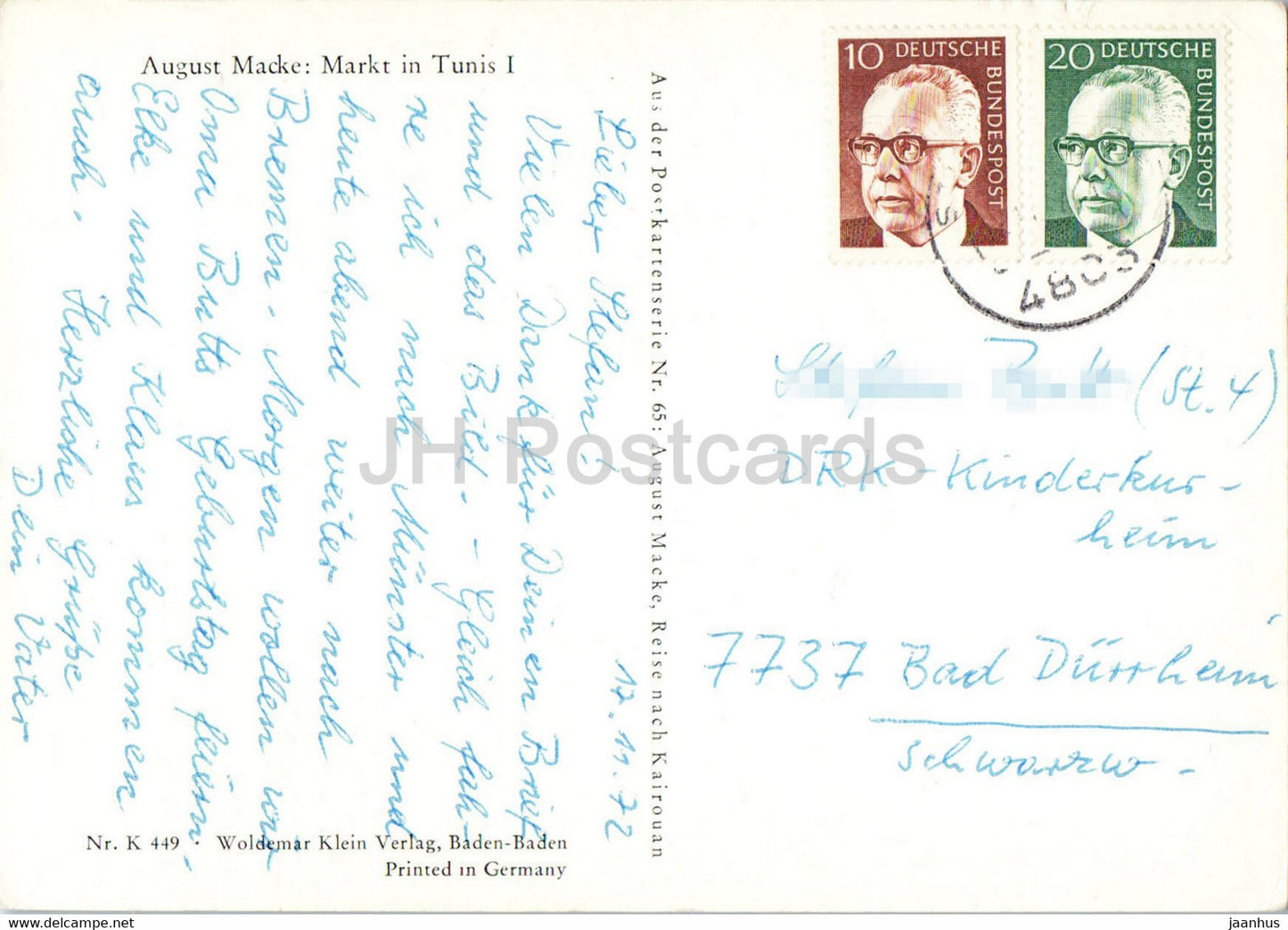 Gemälde von August Macke – Markt in Tunis I – Markt in Tunis – Deutsche Kunst – 1972 – Deutschland – gebraucht