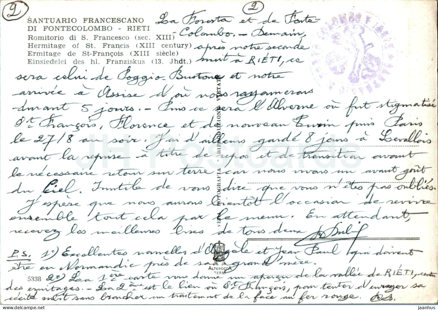 Santuario Francescano di Fontecolombo - Rieti - Romitorio di S Francesco - Ermitage - 5338 - Italie - utilisé