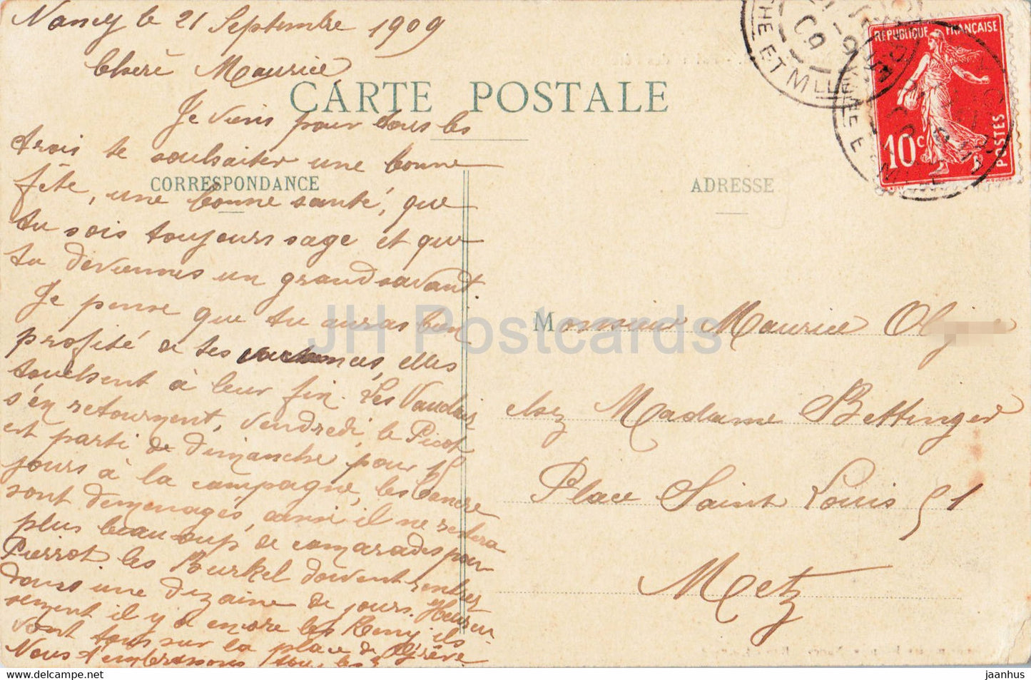 Exposition de Nancy - Palais des Fêtes - 58 - carte postale ancienne - 1909 - France - occasion