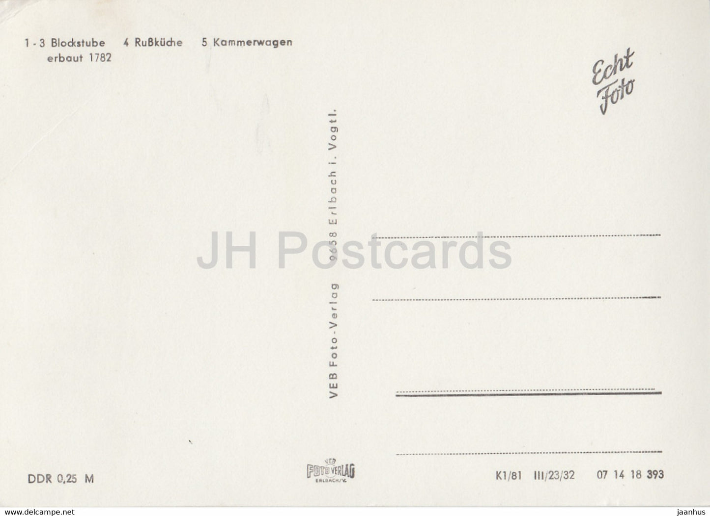 Vogtlandisches Bauernmuseum Landwust - Blockstube - Russkuche - Kammerwagen - Germany DDR - unused