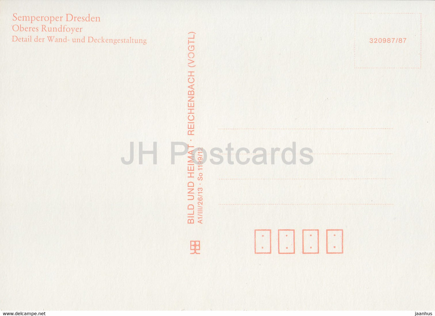 Semperoper Dresden - Oberes Rundfoyer - Detail der Wand- und Deckengestaltung - Dresdner Oper - DDR Deutschland - unbenutzt