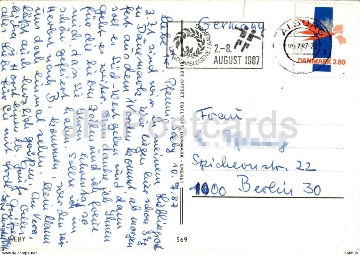 Saeby - drapeau - multiview - 569 - 1987 - Danemark - utilisé