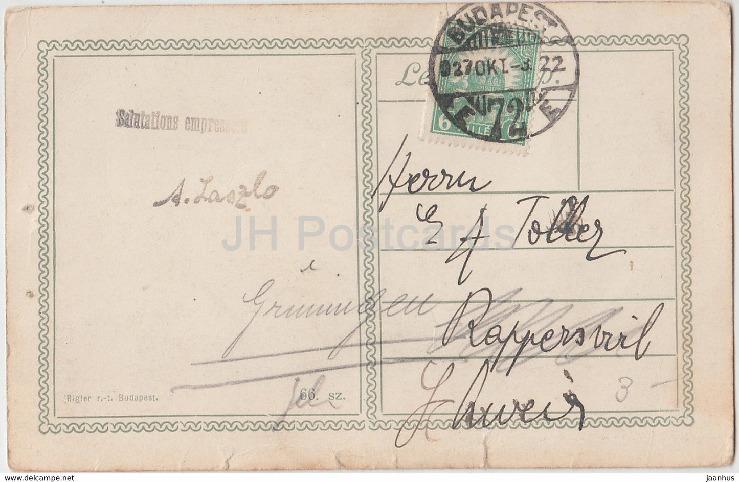 Budapest - Ein Teil der Fischerbastei - Bastion des pecheurs - old postcard - Hungary - used