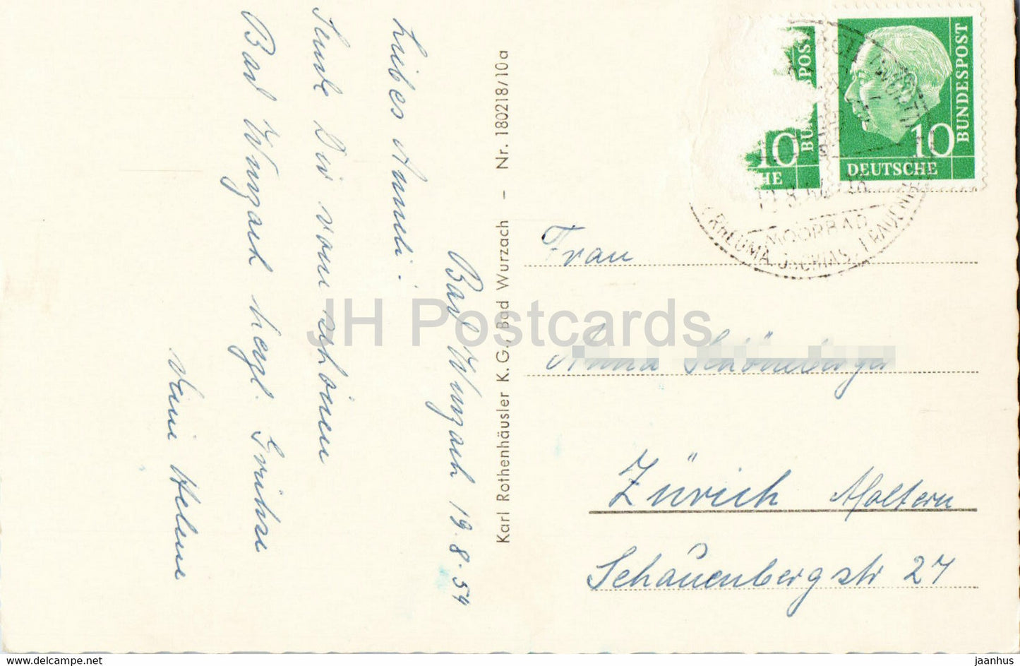 Bad Wurzach - Sanatorium - Kurpark - Salvator Colleg - alte Postkarte - 1954 - Deutschland - gebraucht