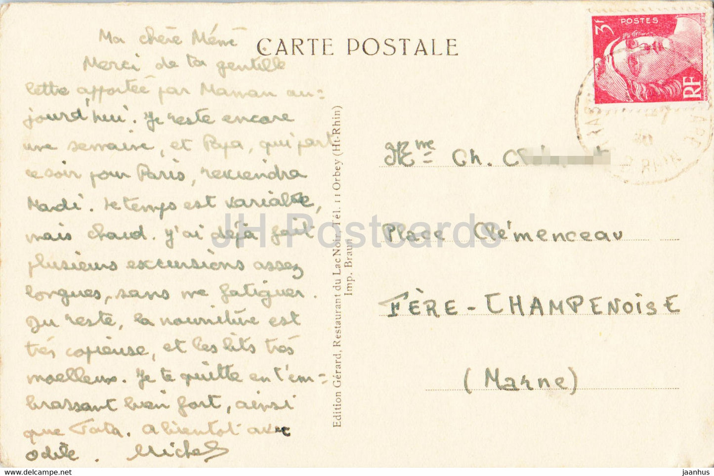 Le Linge - Vue d'Ensemble - 481 - old postcard - France - used