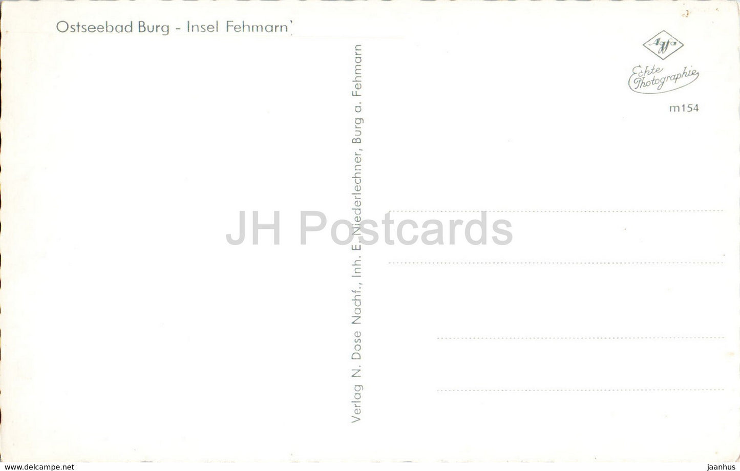 Ostseebad Burg - Insel Fehmarn - beach - bikinis - old postcard - Germany - unused