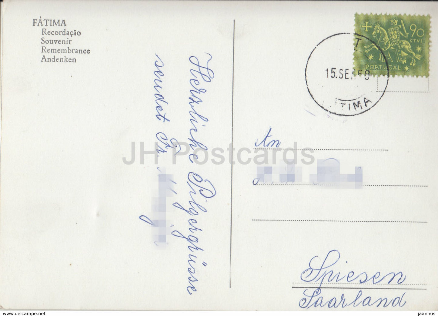 Fatima - recordacao - souvenir - multiview - 1968 - Portugal - occasion