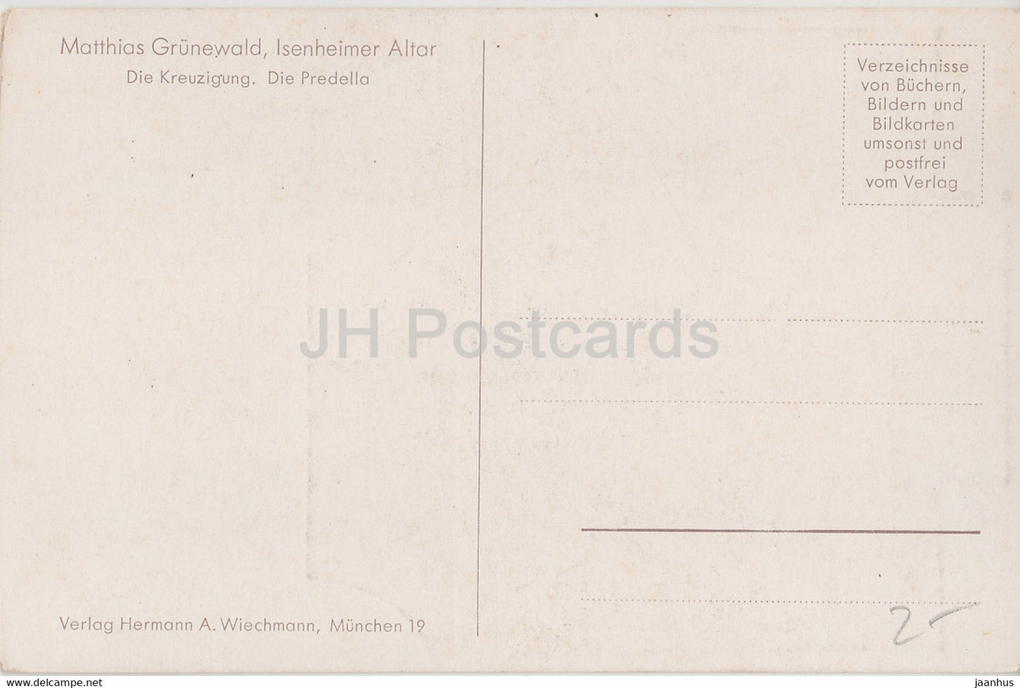 peinture de Matthias Grunewald - Autel d'Issenheim - Die Kreuzigung - Art allemand - carte postale ancienne - Allemagne - inutilisé