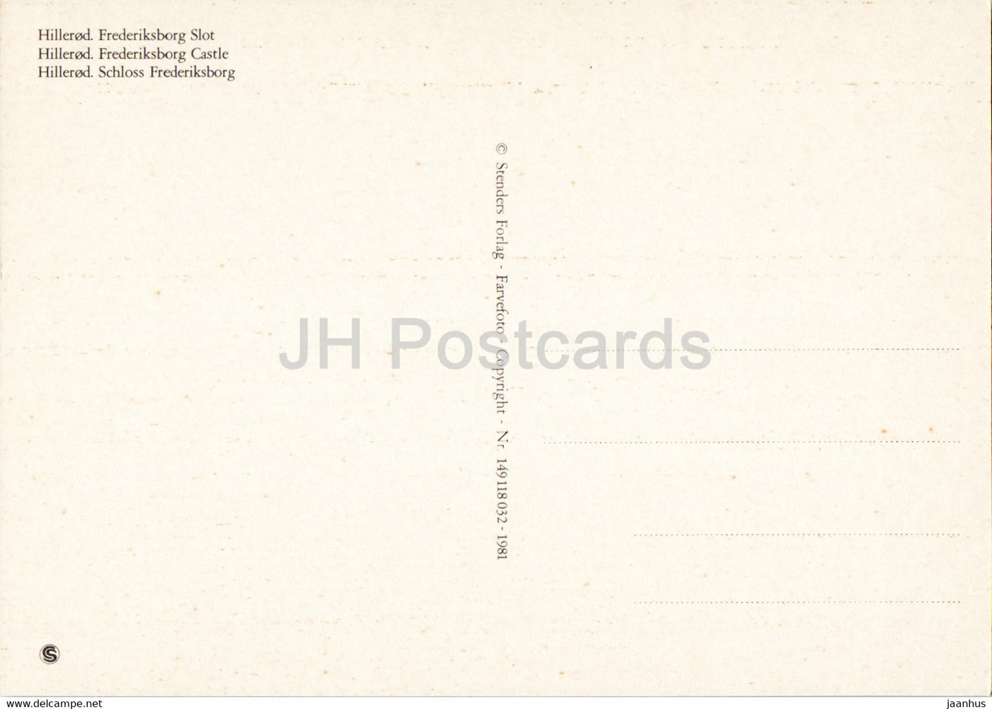 Hillerod - Frederiksborg Castle - Denmark - unused
