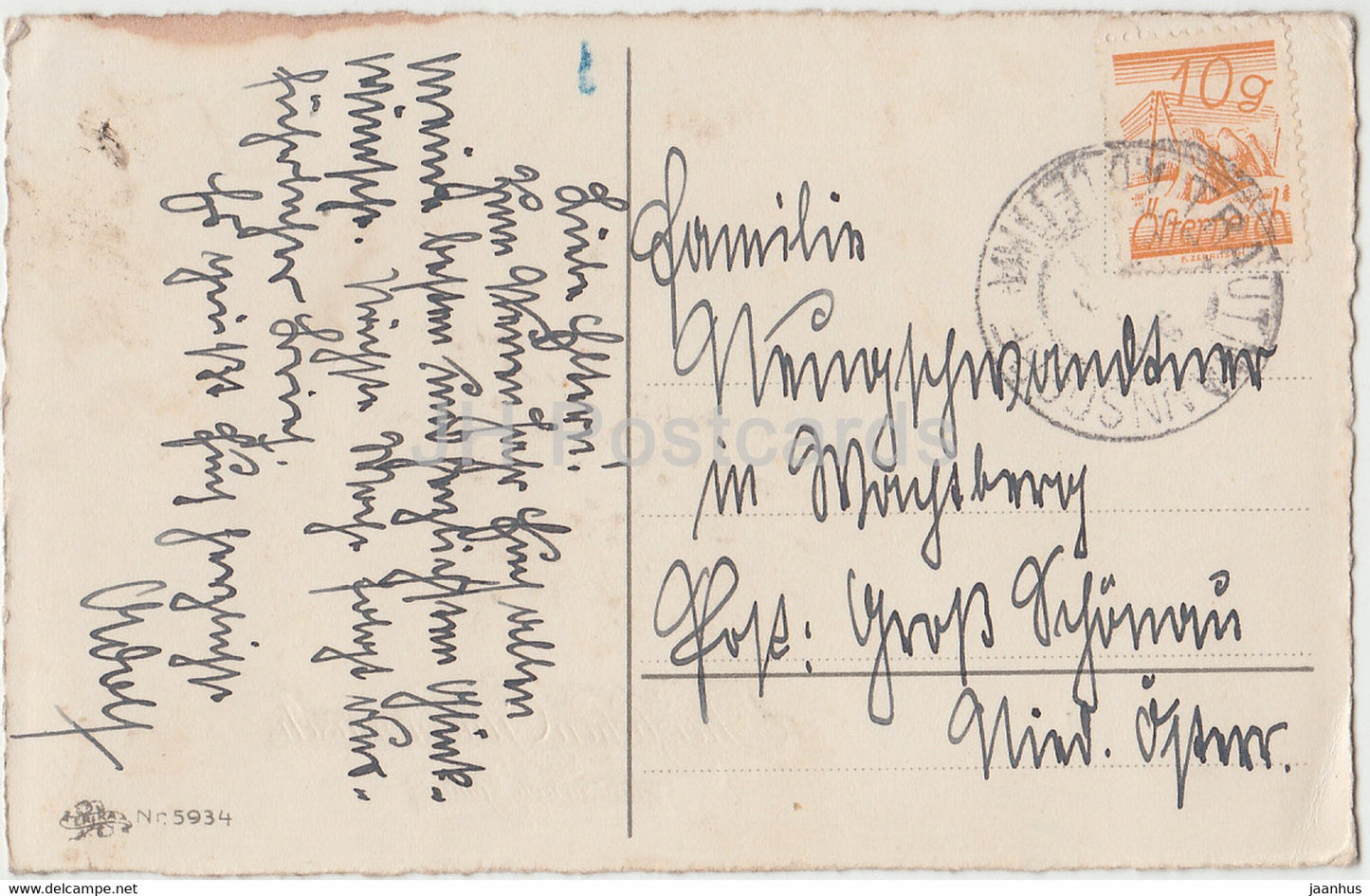 New Year Greeting Card - Herzlichen Gluckwunsch zum neuen Jahre - birds - Erika - old postcard - Germany - used