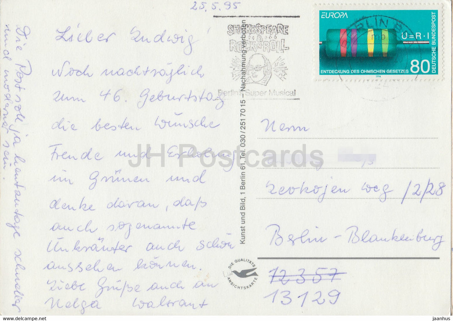 Alt Berliner Postillione – Postboten – Postdienst – 1995 – Deutschland – unbenutzt