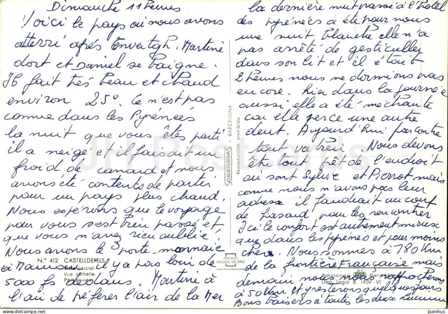 Castelldefels - Vista parcial - Vue partielle - 412 - Espagne - utilisé