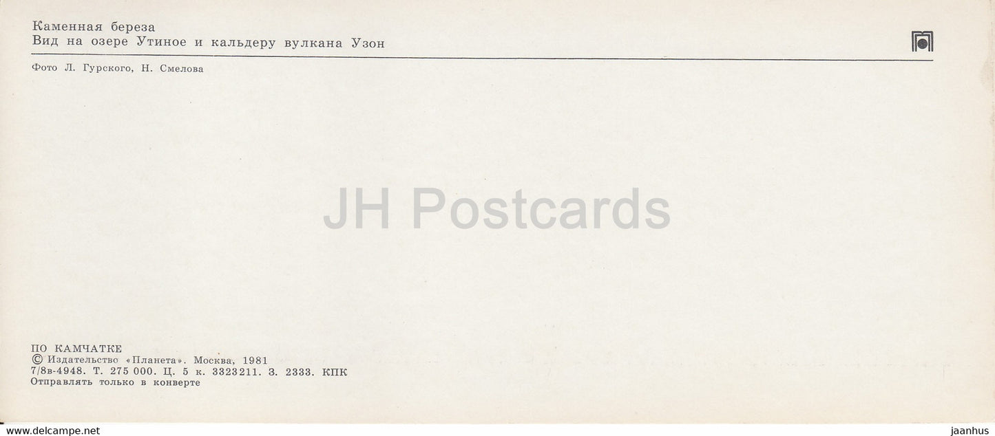 Kamtschatka - Erman-Birke - Betula ermanii - See Utinoye - Vulkan Uzon - 1981 - Russland UdSSR - unbenutzt