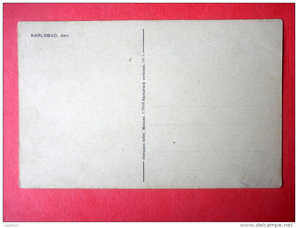 Blick nach Grand Hotel Pupp - Karlsbad - Karlovy Vary - old postcard - Czech - unused - JH Postcards