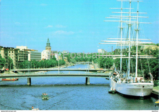 Turku - Abo - sailing ship - bridge - 150937 - Finland - unused - JH Postcards
