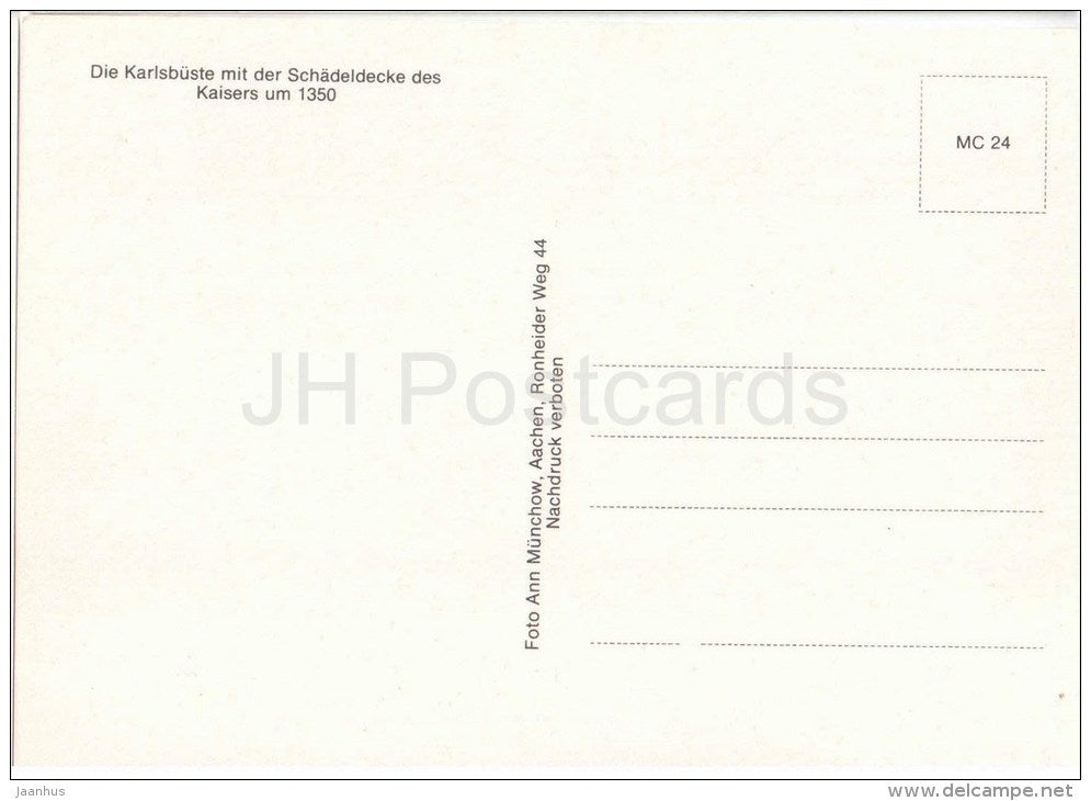 Aachen - Die Karlsbüste mit Schädeldecke des Kaisers um 1350 - Germany - ungelaufen - JH Postcards