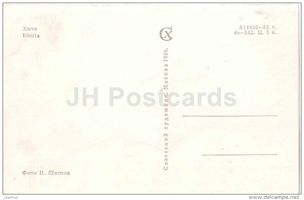 Khosta - Black Sea Coast - 1966 - Russia USSR - unused - JH Postcards