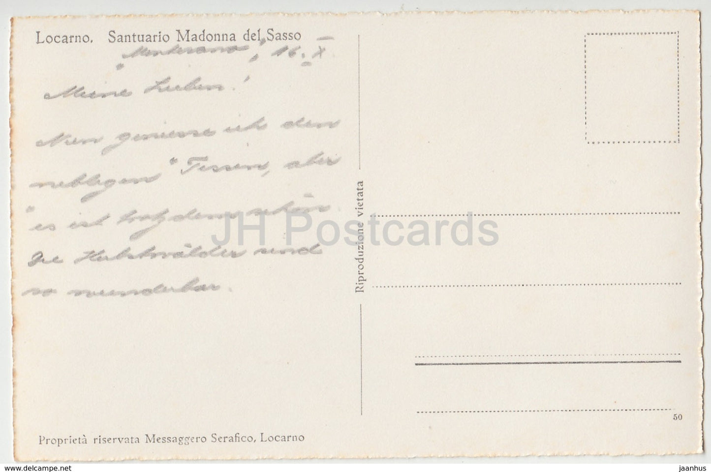 Locarno - Santuario Madonna del Sasso - Suisse - carte postale ancienne - utilisé