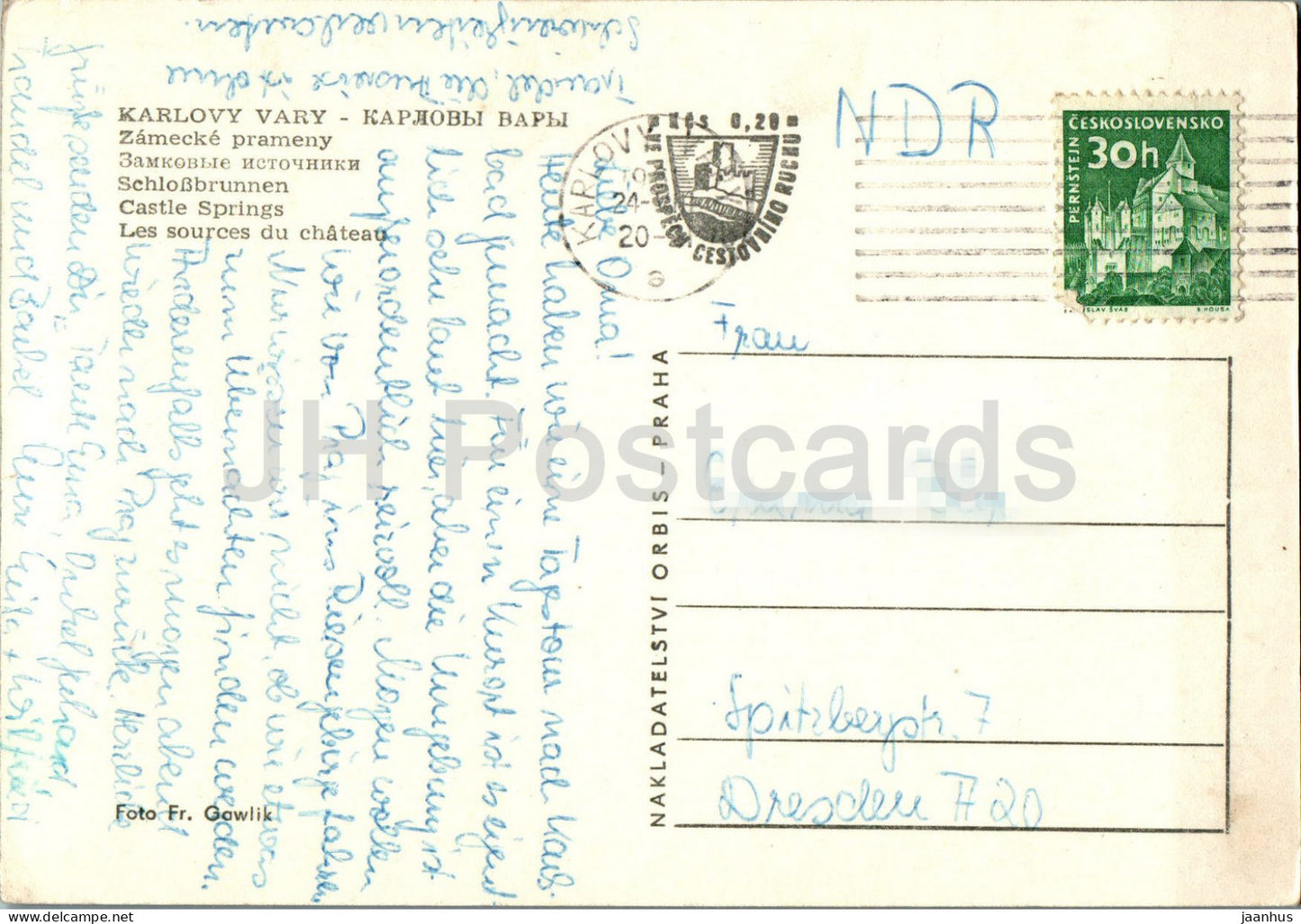 Karlovy Vary - Zamecke prameny - Castle Springs - 1961 - Czech Republic - Czechoslovakia - used