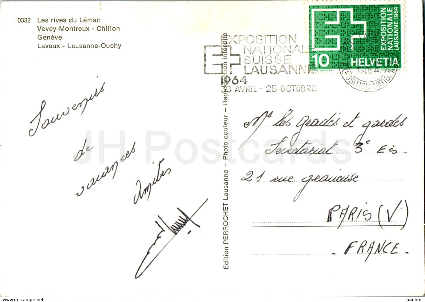 Les rives du Léman - Vevey Montreux Chillon - Geneve - Lavaux - navire - multiview - 0332 - 1964 - France - occasion