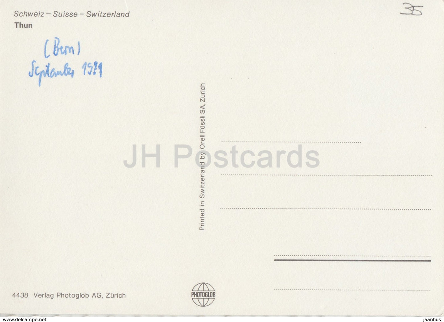 Thoune - Thun - castle - 4438 - 1981 - Switzerland - used