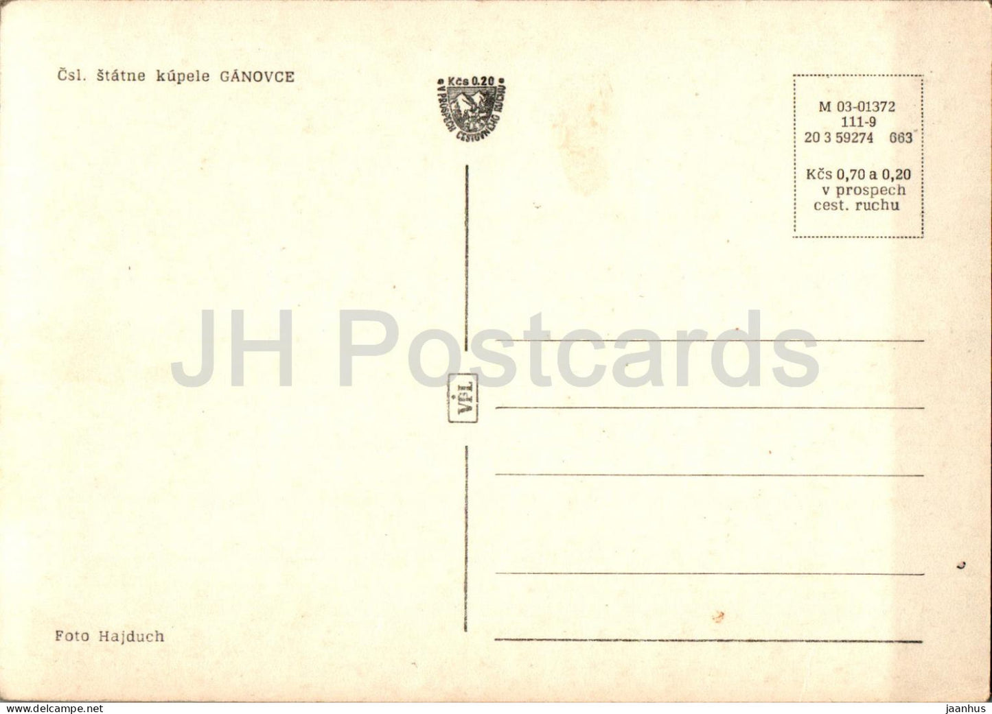 Czl statne kupele Ganovce - Bäder von Ganovce - Slowakei - Tschechoslowakei - unbenutzt